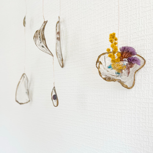 水の知性』 モビール 天然石 真鍮 その他アート まるとせんとらせん