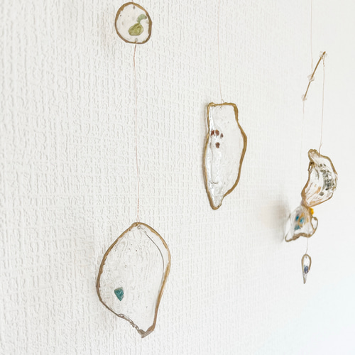 水の知性』 モビール 天然石 真鍮 その他アート まるとせんとらせん