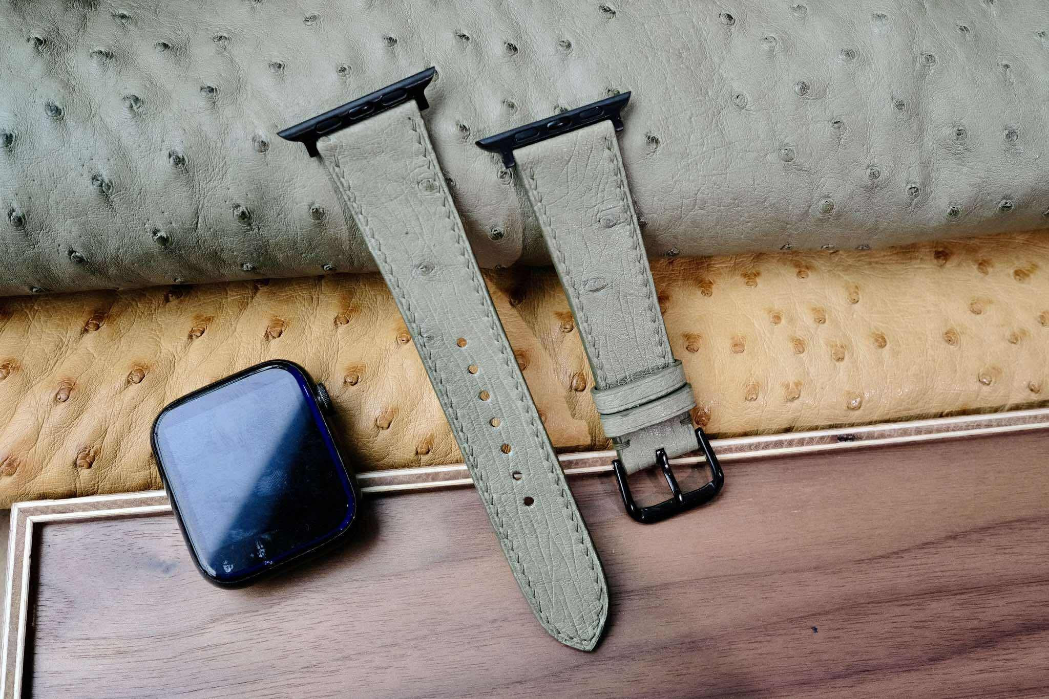 高級革時計ベルトKlein karoo オーストリッチ革時計ベルトアップルウォッチ時計バンド