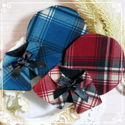 10cm〜12cmぬい服 グレンチェックケープ(ベレー帽追加可能) ぬいぐるみ