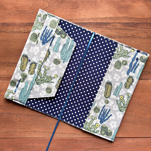 ポケミス用】サボテンファームのブックカバー（グレー） 布 ハヤカワ