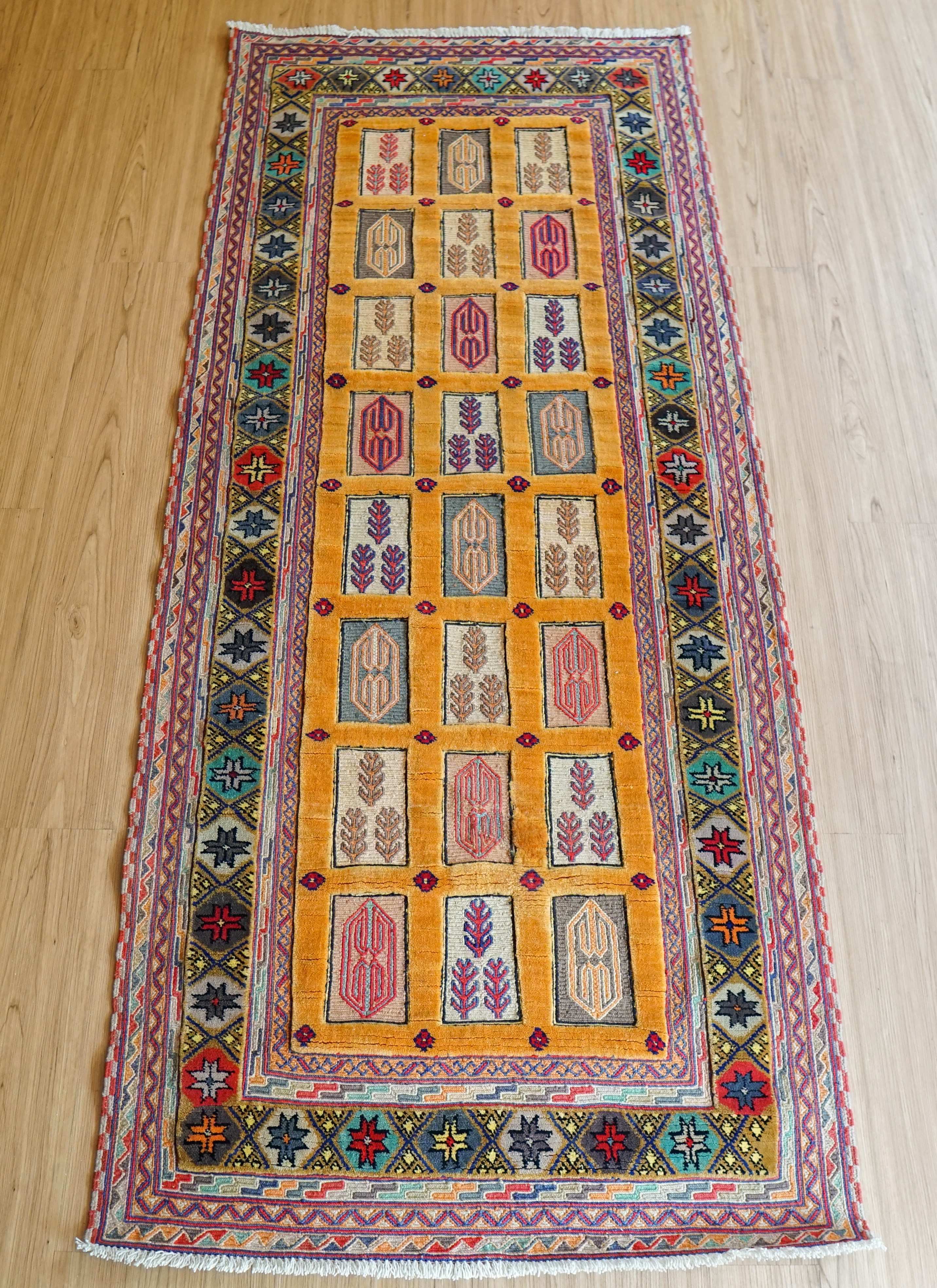 193×80cm　ペルシャ絨毯 シルジャンキリム ランナー　トライバルラグ