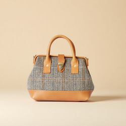 羊毛 x 皮革拼接雙扣包 | 復古經典 第3張的照片