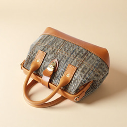 羊毛 x 皮革拼接雙扣包 | 復古經典 第10張的照片