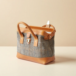 羊毛 x 皮革拼接雙扣包 | 復古經典 第11張的照片