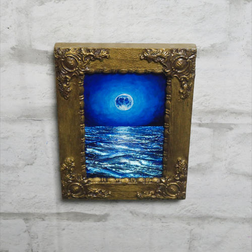 油絵 油彩 油彩画 絵 絵画 キャンバスパネル ミニ絵画【スーパーブルー