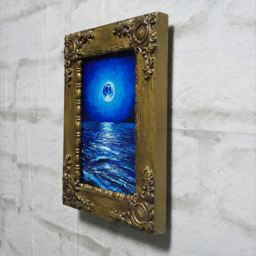油絵 油彩 油彩画 絵 絵画 キャンバスパネル ミニ絵画【スーパーブルー