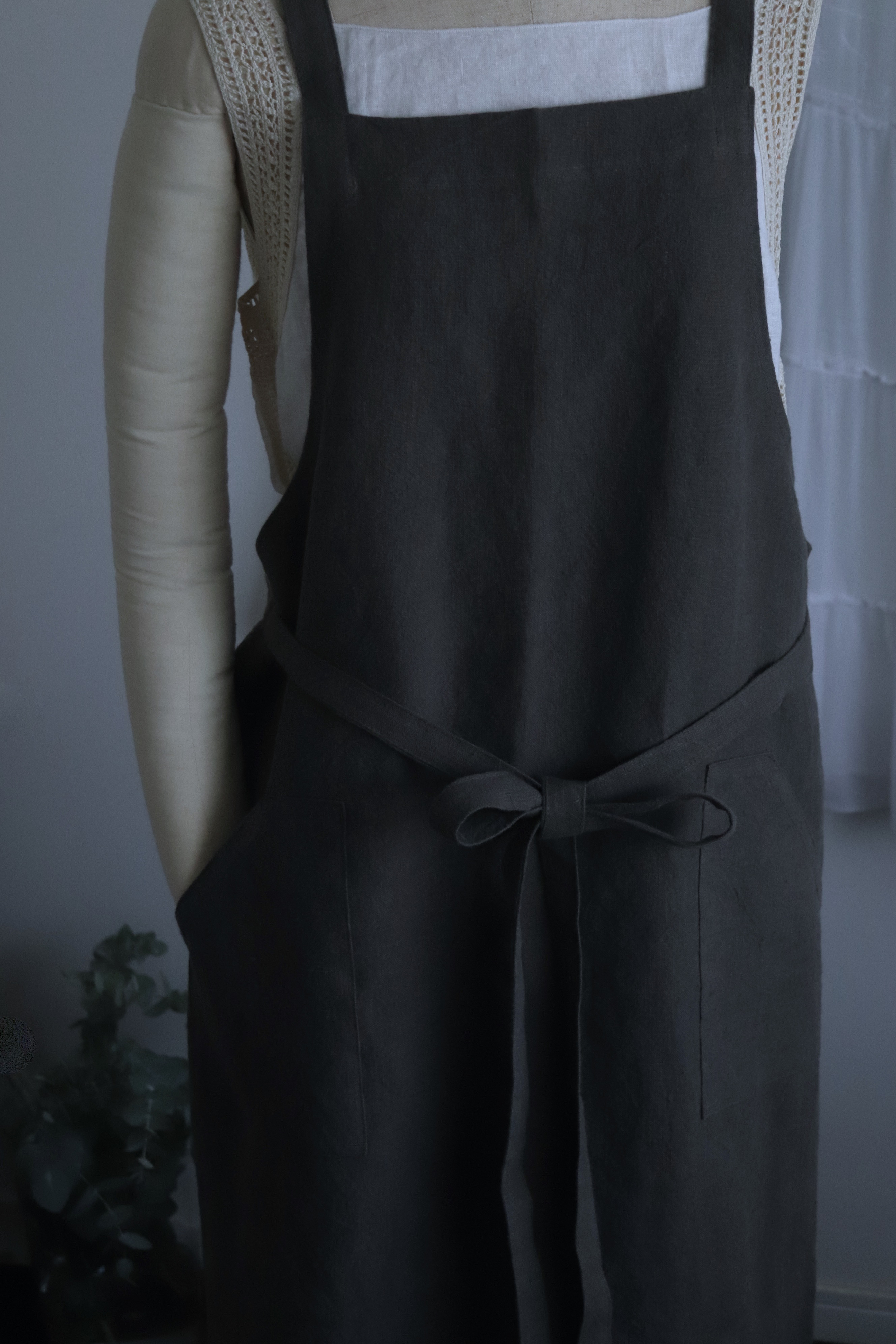 リネン　エプロン