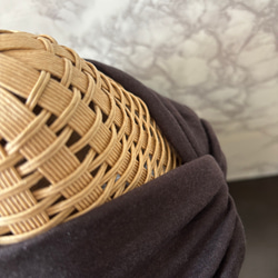 高級 シルク テンセル カシミア混 柔らか ニット 超幅広 ターバン ヘアバンド 4枚目の画像