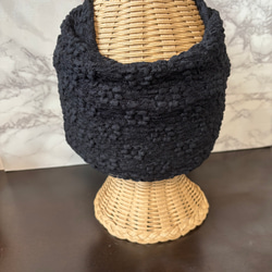 高級 ボリューム 花柄ジャガードレースニット 超幅広 ターバン ヘアバンド 3枚目の画像