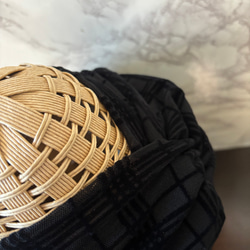 高級 チュール＆ベルベット シースルーニット超幅広 ターバン ヘアバンド 4枚目の画像