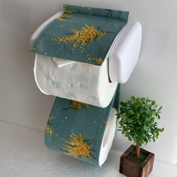トイレットペーパーホルダーカバー♪ナチュラルミモザのブーケ♪2カラー 2枚目の画像