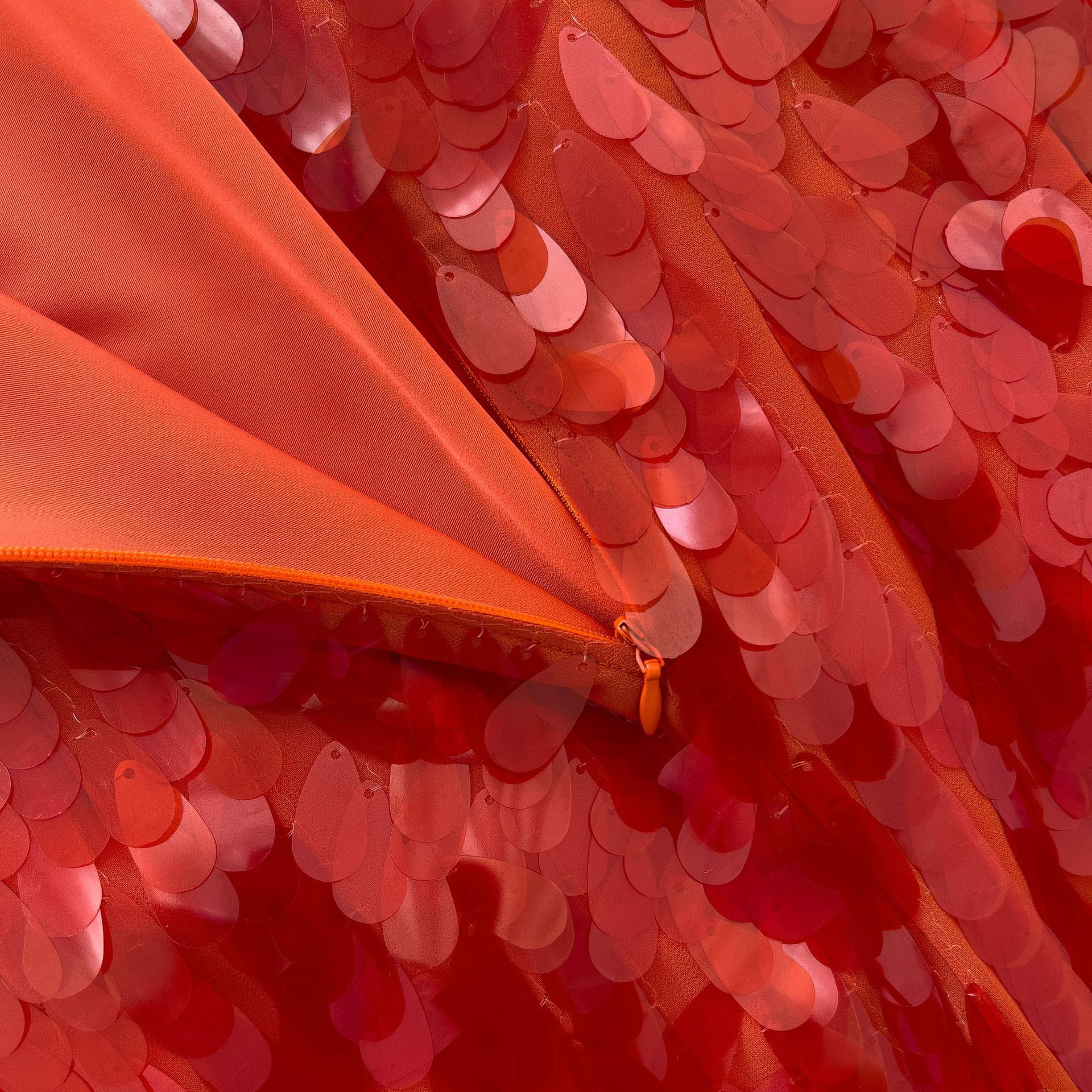 スパンコールドレス ウェディングドレス パーティー オレンジ ノースリーブ 綺麗 上品 韓国風 お呼ばれ 69396