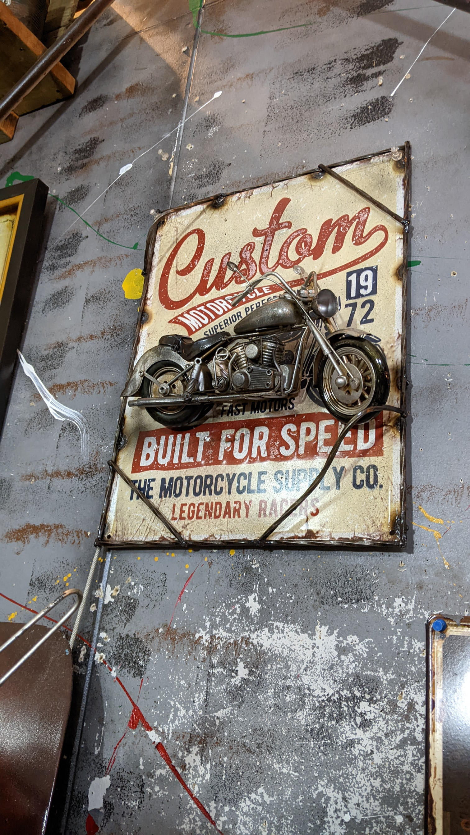 アメリカンバイク サインボード  立体的 3D 壁掛け看板 ② ガレージ雑貨  #ハーレダビッドソン  #BASE雑貨