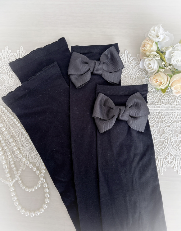 可愛いリボンのアームカバー 1枚目の画像