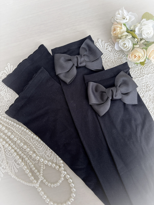 可愛いリボンのアームカバー 2枚目の画像