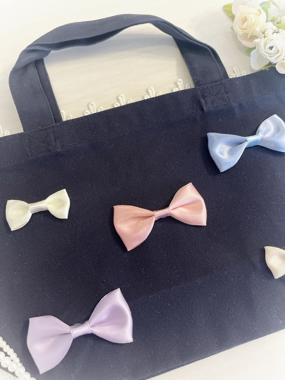 可愛いミニリボンのトートバッグ 2枚目の画像