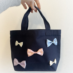 可愛いミニリボンのトートバッグ 3枚目の画像