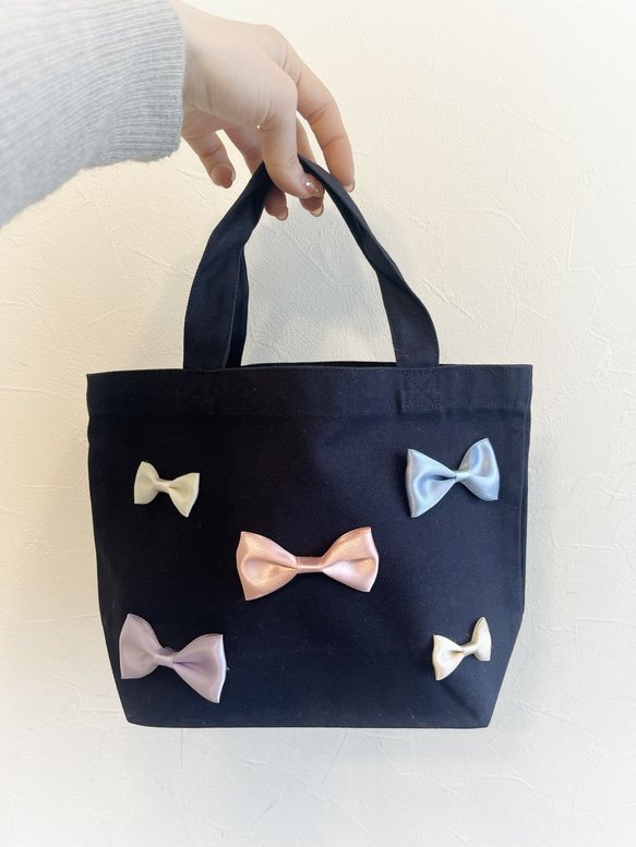 可愛いミニリボンのトートバッグ 3枚目の画像