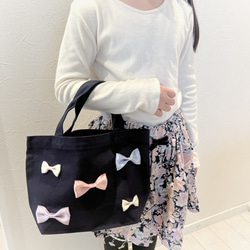 可愛いミニリボンのトートバッグ 4枚目の画像