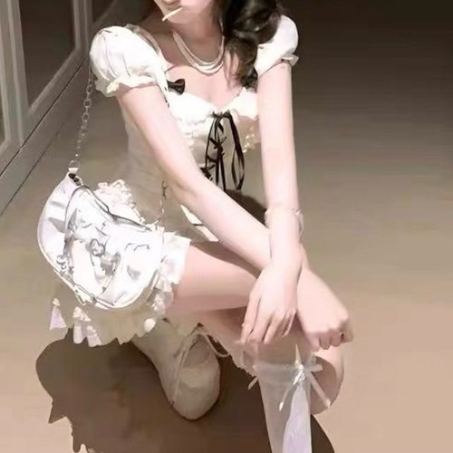 星屑レースの夢みる上下コーデ｜コルセット風トップス付き