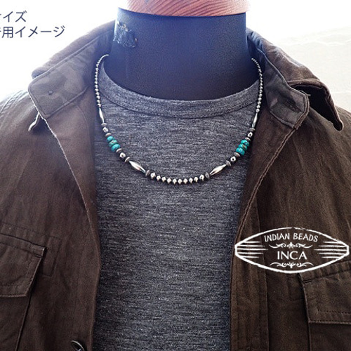 インディアンジュエリー ターコイズ ビーズ ネックレス シルバー925