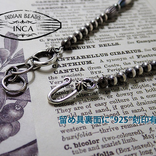 インディアンジュエリー ターコイズ ビーズ ネックレス シルバー925