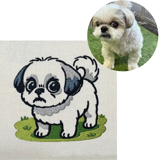 ワンちゃん・ネコちゃんを可愛くデフォルメ♪ 刺繍トートバッグ