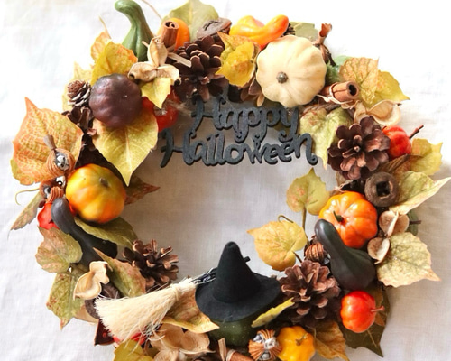 ★ハロウィンリース／他／計⑤点★2025★ No.wreath-15553/ハロウィンリース24-(4)ジャックオランタン 40cm