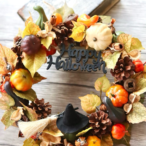 ☆ハロウィンリース2025☆アーティフィシャルフラワー ハロウィン