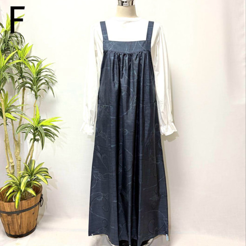 着物リメイク　ジャンパースカート　ノースリーブワンピース　ロング　2WAY 着物リメイク ジャンパースカート ロングワンピース 2WAY ノースリーブ