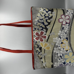 着物 帯 帯締め ハンドメイド トートバッグ リメイク 桜 唐織 舞桜文