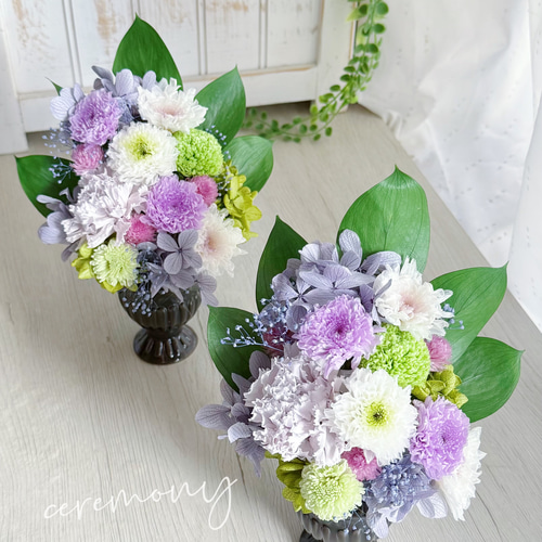 プリザーブドフラワーアレンジメント お供え 送料無料 プリザーブドフラワー 仏花 お供え用アレンジメント 永