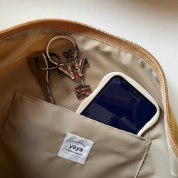 【受注生産】〈秋の新色〉旅行やフェスにも◎ 撥水加工・軽量 ・ダブルファスナーフリルショルダーバッグ ・M・マスタード 6枚目の画像