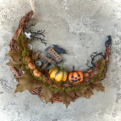 ★ハッピーハロウィンリース★Halloween三日月の箱庭リース★NEWデザイン★ 7枚目の画像