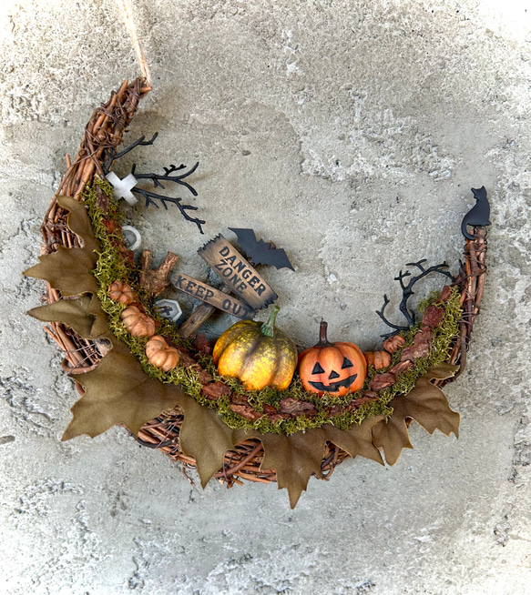 ★ハッピーハロウィンリース★Halloween三日月の箱庭リース★NEWデザイン★ 7枚目の画像