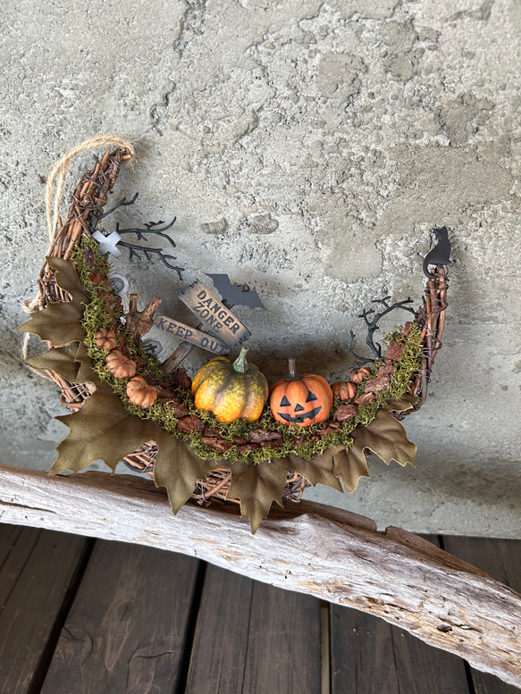 ★ハッピーハロウィンリース★Halloween三日月の箱庭リース★NEWデザイン★ 4枚目の画像