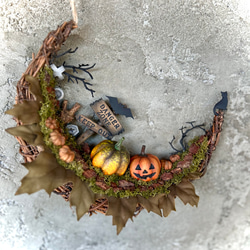 ★ハッピーハロウィンリース★Halloween三日月の箱庭リース★NEWデザイン★ 8枚目の画像