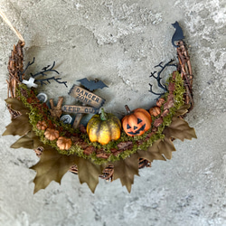 ★ハッピーハロウィンリース★Halloween三日月の箱庭リース★NEWデザイン★ 6枚目の画像
