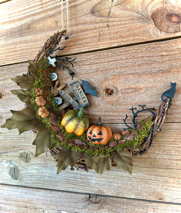 ★ハッピーハロウィンリース★Halloween三日月の箱庭リース★NEWデザイン★ 3枚目の画像