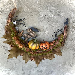 ★ハッピーハロウィンリース★Halloween三日月の箱庭リース★NEWデザイン★ 5枚目の画像