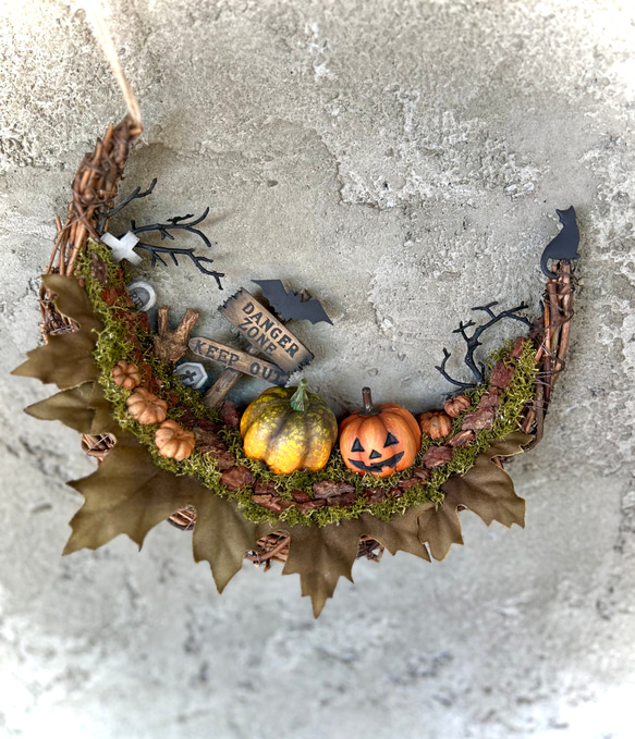 ★ハッピーハロウィンリース★Halloween三日月の箱庭リース★NEWデザイン★ 5枚目の画像
