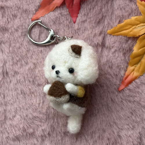 甘栗大好き♡マルチーズちゃんのキーホルダー 〜受注制作