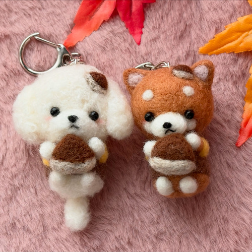 甘栗大好き♡マルチーズちゃんのキーホルダー 〜受注制作