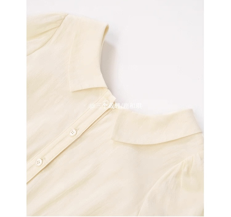 デコルテネック刺繍付き　長袖ロングワンピース　ウエストリボン　ポケット付き【春秋冬】アイボリー