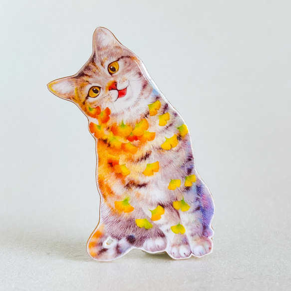 秋限定・秋色猫のブローチ 4枚目の画像