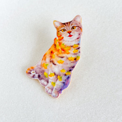 秋限定・秋色猫のブローチ 5枚目の画像