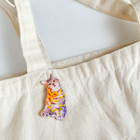 秋限定・秋色猫のブローチ 9枚目の画像