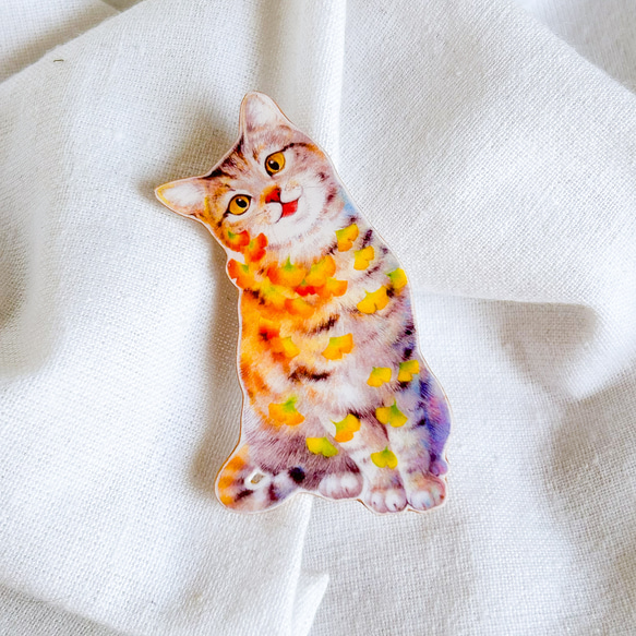 秋限定・秋色猫のブローチ 10枚目の画像