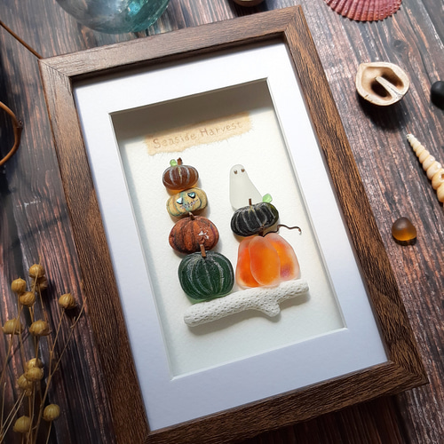 かぼちゃの収穫祭6 “Seaside Harvest”〉シーグラスアート その他アート